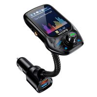 VicTsing (Upgraded Version) Bluetooth FM Transmitter, Auto Scan Unused Station Bluetooth Radio Transmitter Adapter for Car with 1.8" Color Screen, QC 3.0, EQ Modes, Aux, Hands-Free Calls