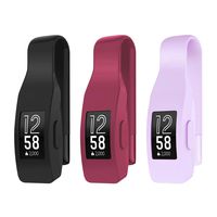 EEweca 3-Pack Clip for Fitbit Inspire or Inspire HR Holder Accessory, Black + Sangria + Lilac