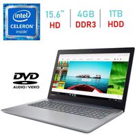 Lenovo IdeaPad 320 15.6-inch HD Anti-Glare (1366x768) Display Laptop PC, Intel Celeron N3350 Processor, 4GB DDR4 RAM, 1TB HDD, HDMI, Bluetooth, 802.11ac WiFi, Webcam, DVD-RW, Windows 10 Blue