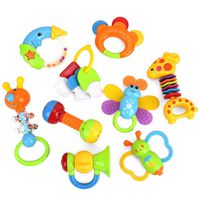 Baby Toys Rattles Teether and Shakers 9 PCS, Baby Newborn Gift Set for Hand Development Early Educational Toys for 3, 6, 9, 12 Month Newborn Baby, Toddler