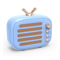 Wireless Stereo Retro Speaker, Dosmix Portable Bluetooth Vintage Speaker with Built-in Mic, 12 Hours Playtime, TF Card, Aux for Kitchen Bedrooms Party Travel Outdoor Android iOS, Blue