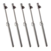 CZC AUTO Tire Pressure Gauge, Straight-on Foot Dual Head Chucks Auto Service Gage, Heavy Duty Air Gauge 10-150PSI 100-1000KPa for Car Truck RV Van (5 Packs, Silver)