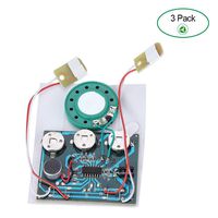 Voice Module, 30s Recordable Music Sound Voice Module Wired Double Button Control Chip 0.5W with Button Battery (3 Pack)