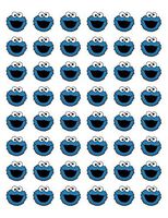 LLStickers 48 Envelope Seals Labels Stickers Cookie Monster, 1.2"