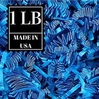 Crinkle Cut Paper Shred Filler for Packing and Filling Gift Baskets, Natural Craft Bedding in Brown Kraft Red Pink and White … (1 LB, Light Blue)