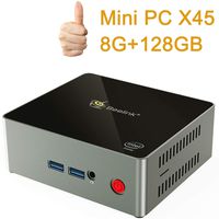 Beelink X45 Mini PC, Windows 10 (64-bit), Intel Gemini Lake Celeron J4105 Processor 8GB DDR4L/128GB SSD, Supports 2.5'' HDD & SSD 2.4G+5G Dual WiFi/Gigabit Ethernet/BT 4.0/4K@60Hz /Dual HDMI/Fan