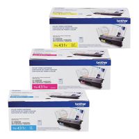 Brother TN-431C TN-431M TN-431Y DCP-L8410 HL-L8260 L8360 MFC-L8610 L8690 L8900 Toner Cartridge Set (Cyan Magenta Yellow, 3-Pack) in Retail Packaging