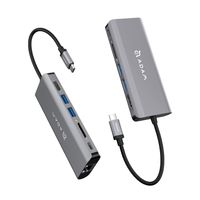 USB Type C Hub Ethernet and HDMI Adapter, with SD Card Reader, Power Charging, 2 Type A Port Compatible for Mac & Windows - Multi Use Docking Station and Dongle by Adam Elements - Space Gray