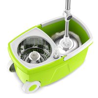 Dry Rotary Mop - Hand-free Mop,Mop And Bucket Set,Hurricane Rotating Mop With Microfiber, Spin Mop Buckets With 3 PCS Microfiber Mop Pads For Floor Cleaning (Color : Green)