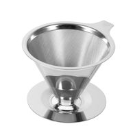 SoarUp Stainless Steel Pour Over Coffee Dripper with Double Layer Mesh Filter Cup Stand for Home Office Use