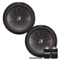 2 Kicker 43CWR154 COMPR15 3200W 15" Subwoofers+Sealed Box+Mono Amplifier+Amp Kit