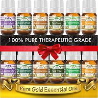 Essential Oils Gift Set of Top 6 (Lavender, Peppermint, Tea Tree, Orange, Frankincense, and Eucalyptus) 100% Pure & Natural for Diffuser, Aromatherapy, Topical Use