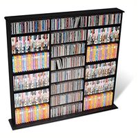 Bowery Hill 51" Triple CD DVD Wall Media Storage Rack in Black