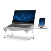 SEA or STAR Folding Laptop Stand Adjustable with Phone Holder for Notebooks MacBook PC（White）