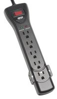 Tripp Lite 7 Outlet Surge Protector Power Strip, 7ft Cord, Right Angle Plug, 2160 Joules, Black, & $75,000 INSURANCE (SUPER7B)
