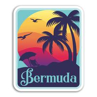 2 x 10cm Bermuda Vinyl Stickers - Sunset Travel Sticker Laptop Luggage #18159 (10cm Tall)