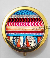 BlackKey Aztec Ombre Pattern 3-Compartment Decorative Pocket Gift Box Case Organizer for Pill, Color 2 -1116