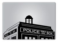 Doctor Who Tardis Large for MacBook Laptop Die-Cut Vinyl Decal Sticker (11-inch Mac, Black)