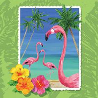Creative Converting 16 Count 3-Ply Cocktail Napkins, Tropical Vacation