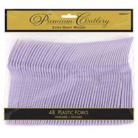 Premium Heavy Weight Plastic Forks | Lavender | Pack of 48 | Party Supply