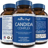 Natures Craft's Candida Cleanse Yeast Digestive Enzymes Weight Loss Probiotic Capsules Oregano Leaf Oil Reishi Mushroom Herbs with Vital Nutrients Caprylic Acid for Men & Women 60 Capsules