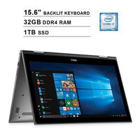 2019 Dell Inspiron 15 5579 15.6 Inch FHD 2-in-1 Touchscreen Laptop (8th Gen Intel Quad Core i7-8550U up to 4.0 GHz, 32GB RAM, 1TB SSD, Intel UHD Graphics 620, Backlit Keyboard, Windows 10) (Renewed)