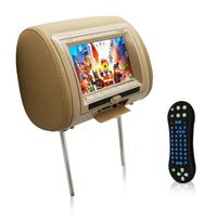 7" Car Headrest Monitor - DVD Player USB LCD 7 Inch Screen High Definition IR Transmitter, Car Video Player, Remote Control, for Kids Car Entertainment Tan - Pyle PL73DTN