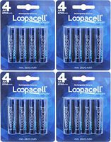 Loopacell 16 Pack AA 2700mAh Ni-MH Rechargeable Batteries with Battery Storage