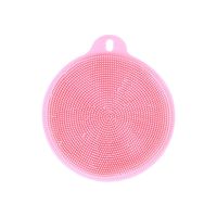 32gagwwc Round Silicone Dish Bowl Pot Washing Brush Scouring Pad Kitchen Cleaning Tool Pot Pan Bowl Washing Brush Pink