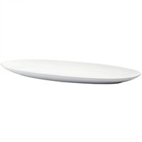 Denmark White Porcelain Chip Resistant Serveware Pitcher Cake Plate Party Platter Serving Bowls Party Deviled Egg Plate, 24" Narrow Serving Platter