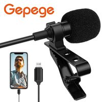 Gepege Microphone Professional for iPhone Grade Lavalier Lapel Omnidirectional Phone Audio Video Recording Lavalier Condenser Microphone (6m)
