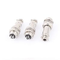uxcell GX12-4 4-Pin 12mm Male Female Panel Metal Connector Aviation 3Pcs