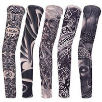 Occitop Temporary Fake Tattoo Arm Sleeves Cover Case 5pcs -Suntan UV Sun Cooling Protection