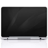 Meffort Inc 17 17.3 Inch Laptop Notebook Skin Sticker Cover Art Decal (Included 2 Wrist pad) - Gray Black Swirl