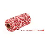 Natural Light Red&White Cotton Bakers Twine 100 Meters,Packing String,Durable Rope for Gardening,Decoration,Tying Cake and Pastry Boxes,DIY Crafts & Gift Wrapping Art 2mm