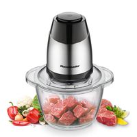 Electric Food Chopper, 5-Cup Food Processor by Homeleader, 1.2L Glass Bowl Grinder for Meat, Vegetables, Fruits and Nuts, Stainless Steel Motor Unit and 4 Sharp Blades, 300W