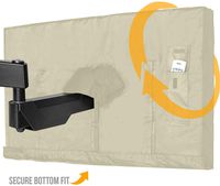 Outdoor TV Cover 60 - 65 Inch LED Flatscreen TV With Bottom Cover | Weatherproof and Dust-Proof Material | Universal Wall Mount Wall Bracket and Stand Compatible | Heavy Duty Smart TV Remote Cover