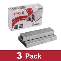 Eagle Staples, Standard 1/4-Inch Leg Length, 1000 Staples per Box, Pack of 3 Boxes, 3000 Staples in Total
