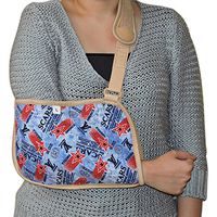 HealthGoodsIn - Arm Sling Pouch for Kids to Provide Fracture Support for Forearm | Adjustable Padded Neck Strap | Breathable Material and Easy Fit (Medium)