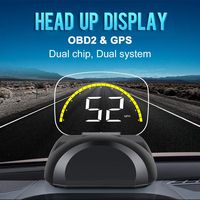 VJOYCAR C700s Hud Head Up Display Car Speed Projector, OBDii/GPS Dual Interface, Speed in MPH KM/H, Engine RPM, Water Temperature, Universal for Pick-Up Bus Truck Motorcycle All Vehicles
