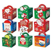 Christmas Gift Boxes Candy Box Party Favor Christmas Eve Box Xmas Party Bags Gift,12 Piece Pack (3D Style 1)