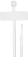 Identification Marker Horizontal Cable Tie, 18lbs Tensile Strength, 3/4" Bundle Diameter, 1.00" x 0.310" Marker, 0.100" Width, 4" Length