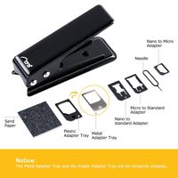 Aerb Sim Card Cutter with Nano-Micro, Nano-Standard, Micro-Standard Sim Adapters for Cellphones, Black