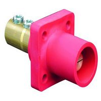 Leviton 16R21-UR 16-Series Taper Nose, 90-Degree, Male Panel Receptacle, Cam-Type Connector, Red