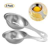 Nuovoware Egg Separator, [2-Pack] Stainless Steel Egg Yolk White Separator Divider Egg Strainer Egg Sieve, Egg Fliter Extractor Cooking Baking Tools, Dishwasher Safe Chef Kitchen Gadgets, Silver
