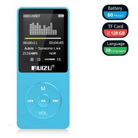 MP3 Player, RUIZU X02 16GB Ultra Slim Music Player with FM Radio,Voice Recorder,Video Play,Text Reading,80 Hours Playback and Expandable Up to 128 GB (Blue)