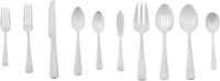 AmazonBasics 45-Piece Stainless Steel Flatware Silverware Set with Square Edge, Service for 8
