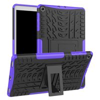 CreazyBee for Samsung Galaxy Tab A 10.1 2019 SM-T515/ T510 Hybrid Rugged Hard Rubber PC Stand Case Cover (Purple)