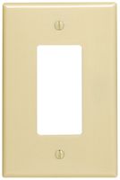 Leviton 86601 1-Gang Decora/GFCI Device Wallplate, Oversized, Thermoset, Device Mount, Ivory