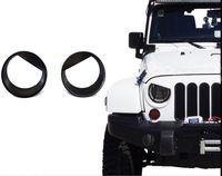 FMtoppeak 2 Pcs Black Birds Style Bezels Front Light Headlight for 2007-2017 Jeep Wrangler JK